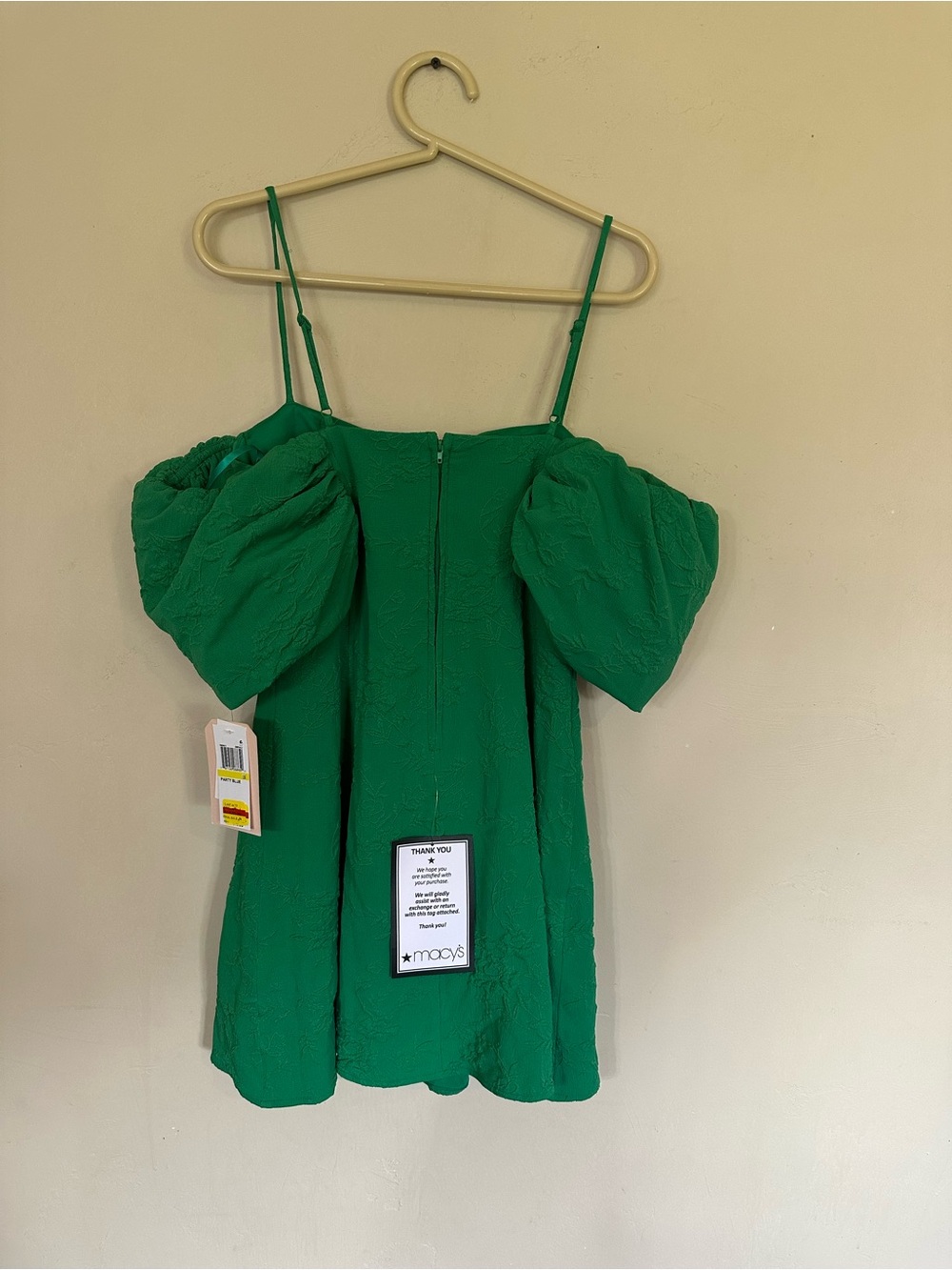 City Studio Green Puff-Sleeve Mini Dress - Picture 3 of 5